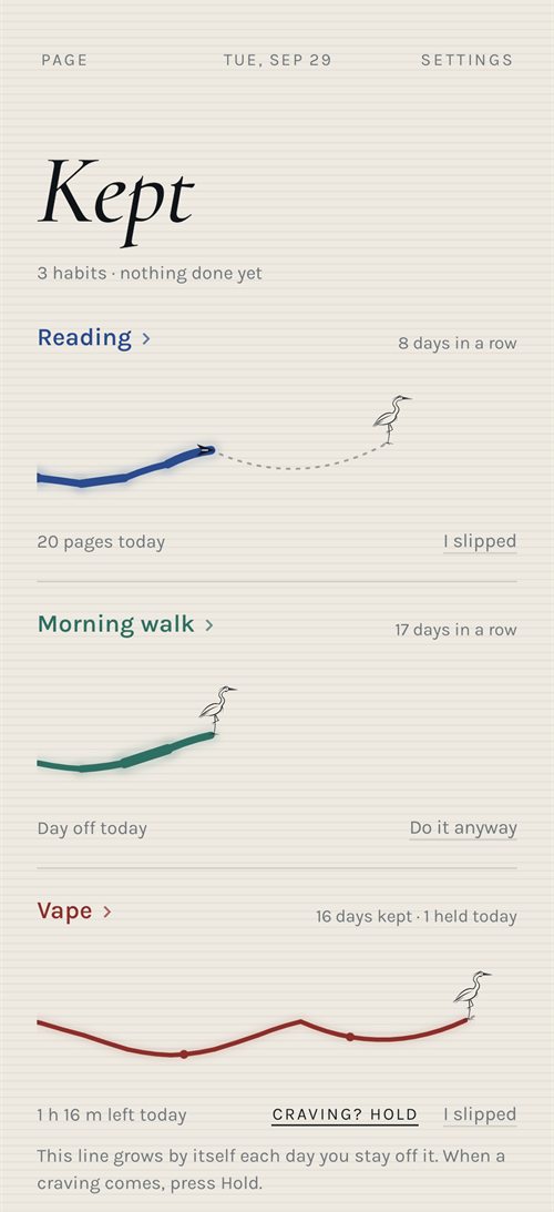 Sabr on a phone, screen 2 of 3